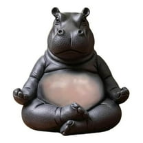 Yoga Master Hippo, Resin Meditation Hippo Yoga Statue Decor for Garden Home Deck Porch Patio Yard Art Decoration