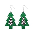 thumbnail image 1 of Iumwxz Christmas Fashion Trend Personality Leather Pattern Drop Earrings Jewelry Gift, 1 of 1