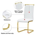 thumbnail image 4 of Sumdeal Modern 5-Piece Dining Table and Chair Set, 51-inch Glass Dining Table and High-Back PU Leather Dining Chairs, Minimalist Kitchen/Dining Room Furniture Set, Metal Table and Chair Legs, 4 of 9