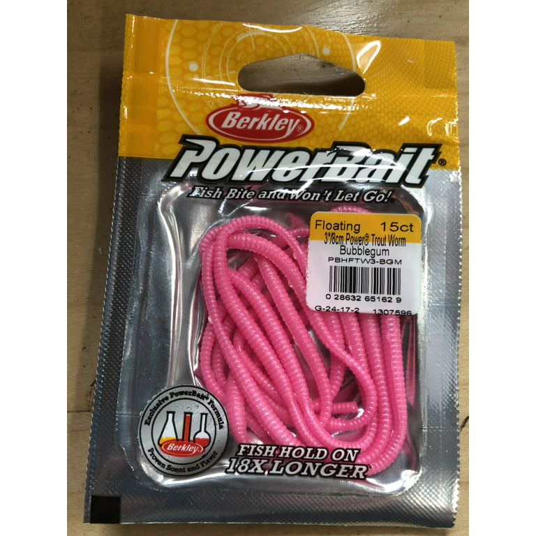 Berkley Powerbait Power Floating Trout Worm, Cheese Color, 3 - 15 pack