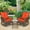 Orange, variant on W WARMHOL 3 Pieces Outdoor Patio Bistro Rocking Chair Set, Rattan Patio Rocker Chairs Set with Cushions and Glass-Top Coffee Table, Conversation Bistro Set for Porch & Backyard - Orange