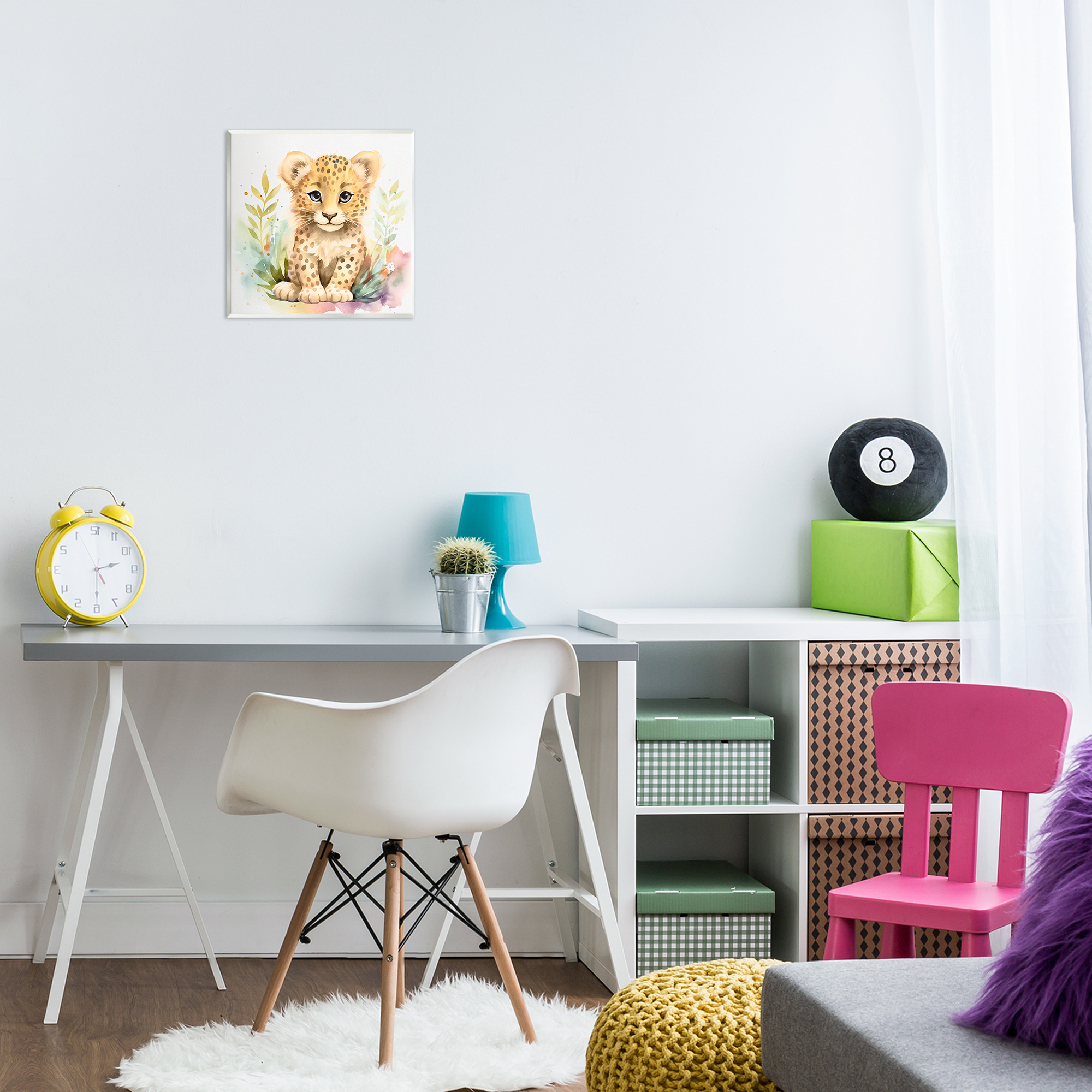 Stupell Industries Baby Cheetah Cub Animals Painting Unframed Art Print Wall Art, 12 x 12