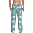 thumbnail image 3 of Uemuo whiter Snow bear Print Pattern Men's Wide Leg Palazzo Lounge Pants with Pockets Light Weight Loose Comfy Casual Pajama Pants-XX-Large, 3 of 9