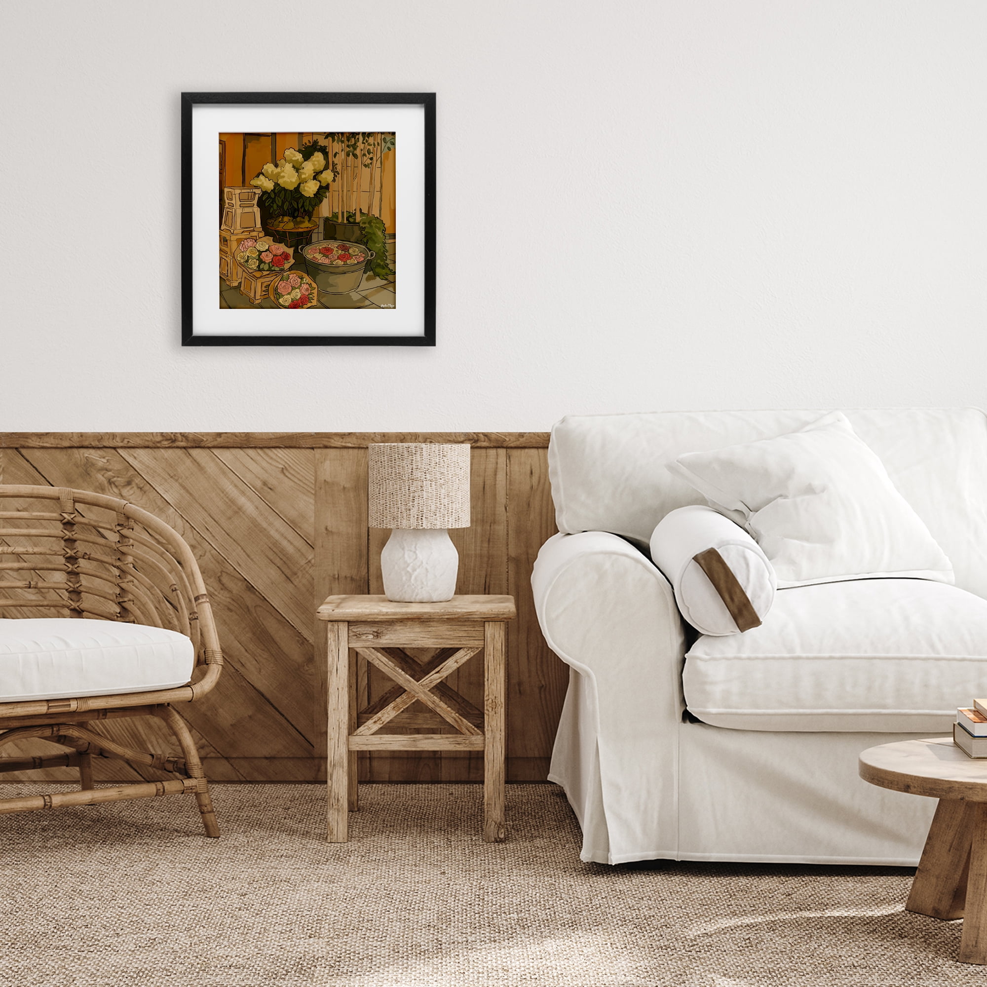 Stupell Industries London Town Flowers Black Framed Print Under Glass, design by Amelia Noyes