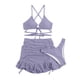 thumbnail image 5 of Traje de baño de 2 piezas para mujer, trajes de baño para mujer, traje de baño bikini de estilo dividido de color liso casual y a la moda para mujer con tirantes., 5 of 5