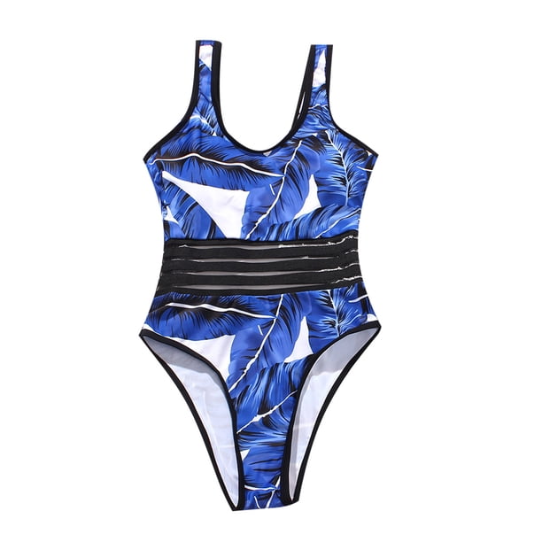 Woman Tank One Piece Sexy Sheer Mesh Graphic Petite One Piece Swimsuit 