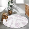 thumbnail image 3 of Round Area Rug 3 Ft, Pink Purple Tree Branches Washable Non-Slip Circle Carpet for Living Room/Bedroom, Farmhouse Nature Botanical Low-Profile Small Floor Mats Collection Rugs for Indoor, 3 of 8