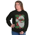thumbnail image 4 of Ugly Christmas Stitch Santa Claus Unisex Plus Fleece Graphic Sweatshirt Brisco Brands 3X, 4 of 5