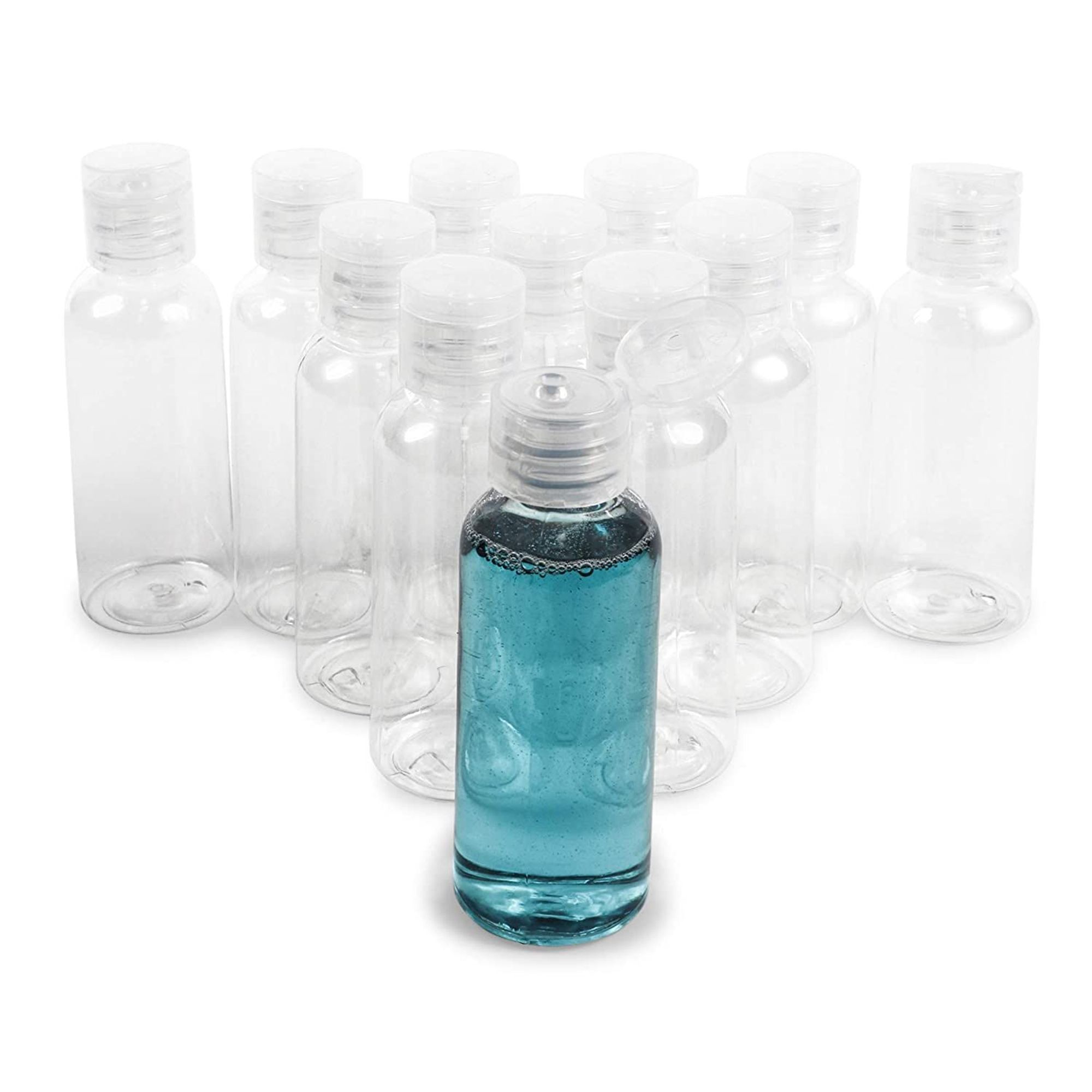 12Pack 2oz (60ml) Travel Size Plastic Empty Toiletry Bottles, Small