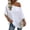 White, variant on Women's Short-Sleeve Off-Shoulder Linen Solid Color Top, Raglan Sleeve Casual Loose Fit Blouse for Work and Vacation