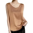 thumbnail image 2 of Endives Women's Tank Top Inner Wear Basic Tanks Round Neck Sleeveless Base Layer Camisole Top Khaki, 2 of 4