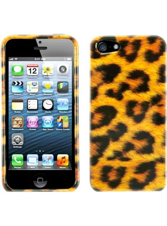 eForCity Snap-on Case Compatible with Apple iPhone 5, Leopard Skin