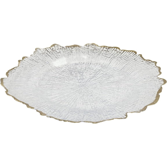 25-Pack Clear Charger Plates,12.99in Flower-Shaped Dinner Plate,Table Charger Plates, for Weddings,Home,Birthday Parties Tabletop Decoration