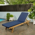 thumbnail image 2 of Mallorca 77.56"x23.62" Modern Classic Adjustable Acacia Wood Chaise Outdoor Lounge Chair with Cushion & Wheels, Navy/Natural, 2 of 9