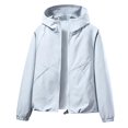 thumbnail image 6 of Zip Up Rain Jacket Women Lightweight Waterproof Hooded Jacket Casual Windbreaker Outdoor Raincoat, M, 6 of 6