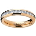 thumbnail image 3 of Metal Masters 4mm Rose Plated Princess Cut Womens Eternity Titanium Ring Wedding Band Cz, 3 of 5