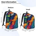 thumbnail image 3 of Naloa Vibrant Rainbow Parrot Fantasy Canvas Backpack for Men Women Rucksack Casual Travel Daypack College Tote Satchel Bookbag for Teens-Medium, 3 of 7