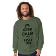 thumbnail image 4 of Keep Calm Fish On Fishing Enthusiast Men's Crewneck Sweatshirt Brisco Brands S, 4 of 6