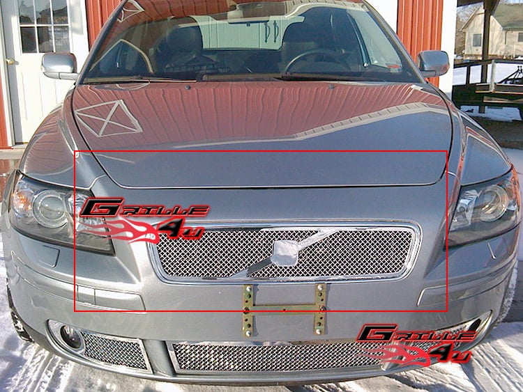 Chrome Frame Black Mesh Sports Grille Volvo S40//V50 Series 2004 up to 2007