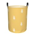 thumbnail image 2 of YFYANG Waterproof Laundry Hamper, Yellow Pineapple Pattern Laundry Basket Oxford Fabric with Handle Foldable, M, 2 of 8