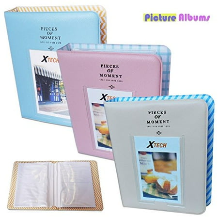 Fuji Photo Prints - Xtech 3 Colorful Photo Albums (Blue, Pink & Beige) for Fuji Fujifilm Instax Film and for Fuji Fujifilm Instax Mini 8, Instax Mini 8+, Instax Mini 7, and all Fuji Fujifilm Mini Instax Cameras