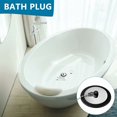 thumbnail image 3 of Tapón de baño de goma negra de 2 piezas con tapón de drenaje de cadena con cadena de bolas tapón de baño negro tapón de baño de goma de 2,5 pulgadas para agujeros de baño TUNC Sencillez, 3 of 5