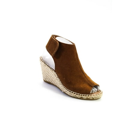 

Pre-owned|Maypol Womens Wedge Heel Ankle Strap Espadrilles Sandals Brown Suede Size 37