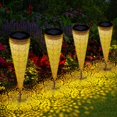 thumbnail image 1 of Paquete de 4 luces solares para jardín al aire libre, luces solares para jardín, color blanco cálido con luces solares impermeables IP65, decoración de jardín al aire libre, luces solares para exteriores, para césped, patio, camino, balcón Zhivalor WXOTTO-SYJ-0792, 1 of 5