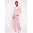 thumbnail image 3 of Women's Velour Zip Front Cropped Sweatshirt, 3 of 4
