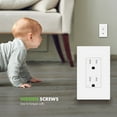 thumbnail image 6 of ENERLITES Screwless Decorator Wall Plate, Child Safe Outlet Covers, Size 1-Gang, Unbreakable Polycarbonate Thermoplastic, SI8831-W, Glossy, White, 20 Count, 6 of 8