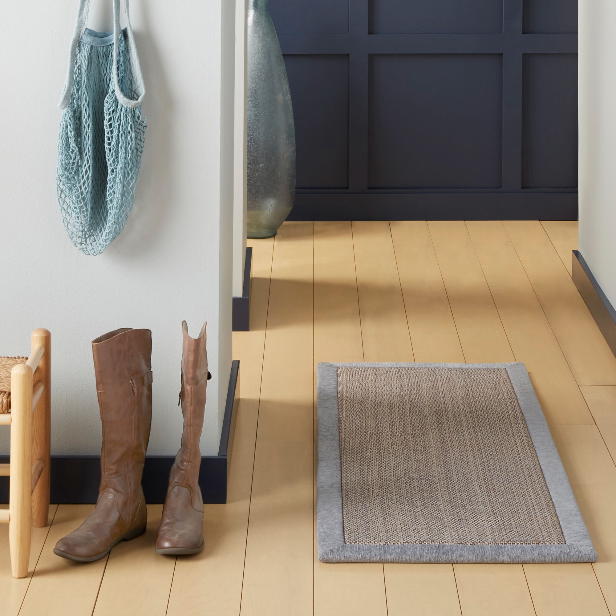 Brookstone Gentle Step Decorative Modern Textured Accent Rug, Grey, 20"x50"