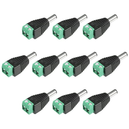 DC Male Connector 5.5x2.1mm Power Jack Adapter 10Pcs for CCTV Security Camera price history on PriceWatchPro