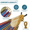 thumbnail image 7 of Double Cotton Hammock with Solid Pine Arc Stand  - Tropical (8ft)  (FSC Certified), 7 of 7