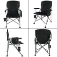 thumbnail image 3 of Lineslife  Oversized Folding Camping Chair for Adults Heavy Duty, Sturdy Steel Frame Outdoor Camp Chairs Portable Lawn Chair with High Back and Cup Holder,Black, 3 of 9