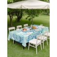 thumbnail image 4 of Outdoor Tablecloth with Umbrella Hole for Patio/Picnic/Party/Camping, Blue Conch Waterproof Table Cloth Rectangle Table Cover Washable, Coastal Summer Beach Coral (60"x 120"), 4 of 9