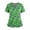 Green, variant on Halloween Scrub Tops V Neck Short Sleeve, Double Pockets Side Slit Printed, Lightweight Nurse Uniform for Halloween,Black M