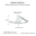 thumbnail image 6 of Rosec Jewels Round Cut Moissanite Solitaire Bypass Ring (6 mm, 1 Ct, D-VS1 Quality), 10K White Gold, US 13.00, 6 of 7