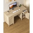thumbnail image 6 of Joyyskill 52" Executive Desk with Storage Drawer, Farmhouse Home Office Desk with Storage Cabinet Wood Computer Writing Desk, Light Oak, 6 of 7