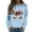 Blue, variant on Fiaer Bow Women Sweatshirts Christmas Baggy Tops Holiday Crew Neck Trendy Long Sleeve Cozy Leisure Pullover Yellow XL