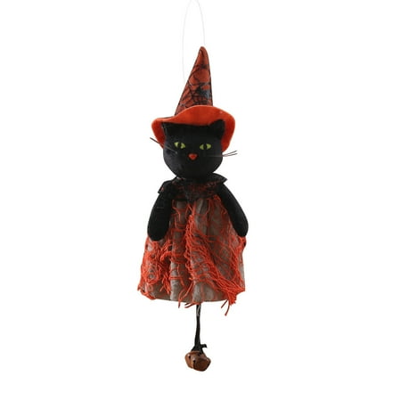 

RABBITH Halloween Pendant Hanging Black for Cat Witch for Doll Ornament Art Crafts Supplies for Farmhouse Front Door Wall Window