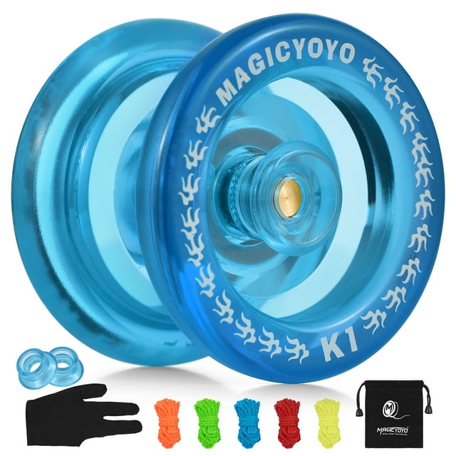 Yoyo Non Réactif pour Enfants Balle Yo-Yo avec 5 Cordons de Rechange Pochette de Rangement pour Gants