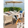 thumbnail image 6 of 52x70 Inch Outdoor Tablecloth with Umbrella Hole Zipper Rectangle Navy Bohemian Rectangular Tablecloths Outside Waterproof Geometric Boho Abstract Color Block Patio Table Cloth Cover for Picnic Party, 6 of 8