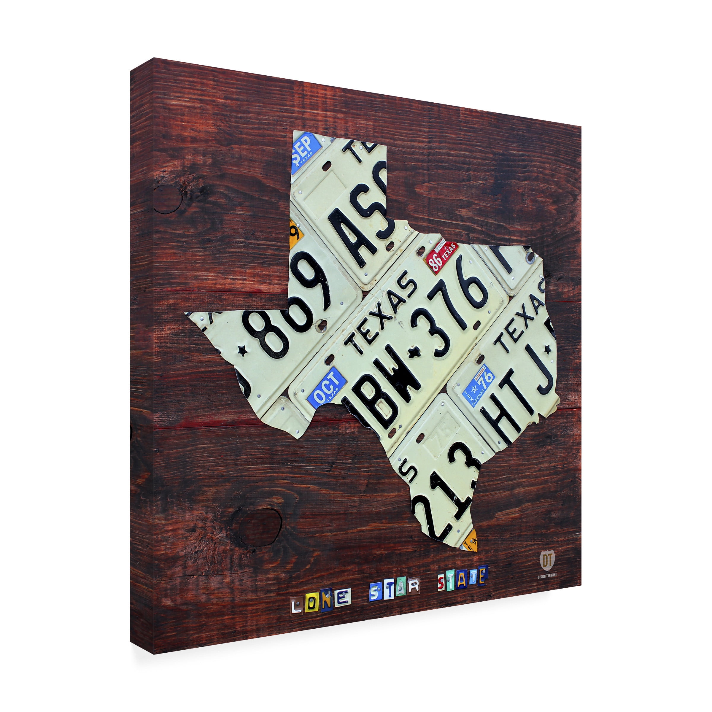 Trademark Fine Art 'Texas License Plate Map Large' Canvas Art by Design Turnpike