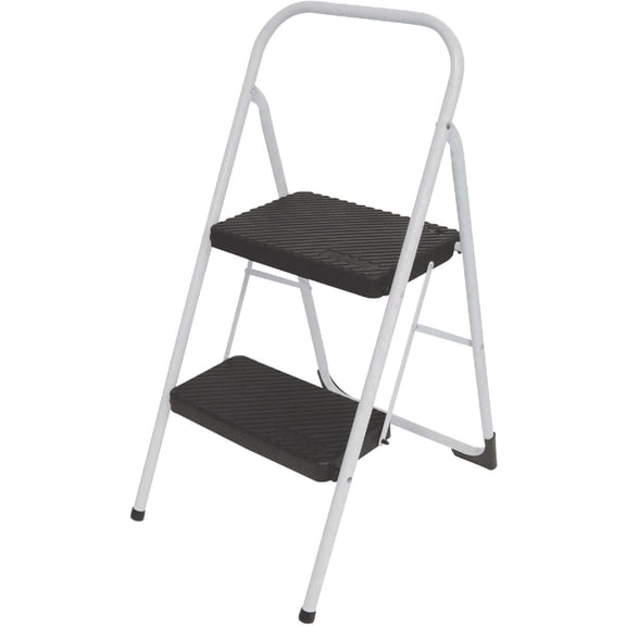 Cosco 11135CLGG1 2-Step Folding Steel Step Stool, 200lbs, 17 3/8w x 18d x 28 1/8h, Cool Gray