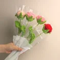 thumbnail image 7 of Handmade Crochet Flower Bouquet - Realistic Knitted Roses Gift for Mother's Day Valentine's Birthday Home Decor - Red DIY Yarn Floral Arrangement Women's Day Present for Mom Wife Girlfriend - 1Pc, 7 of 7