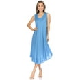 thumbnail image 5 of Sakkas Everyday Essentials Caftan Tank Dress / Cover Up - Blue - One Size, 5 of 5