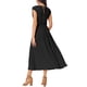 thumbnail image 3 of INSPIRE CHIC Vestido de Mujer con Mangas Cortas, Envoltura, Cuello en V, Fluido, con Volantes, Plisado, Casual con Cinturón, Midi, Negro, 3 of 6