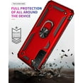 thumbnail image 4 of for Galaxy S21 Case,S21 5G Case,with HD Screen Protector, [Military Grade] Ring Car Mount Kickstand Hybrid Hard PC Soft TPU Shockproof Protective Case for Samsung Galaxy S21 5G 6.2 Inch (Red), 4 of 7