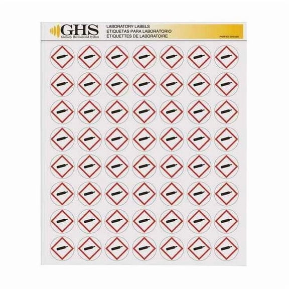 GHS Label, 1 in H, 1 in W, Paper, PK1120 GHS1209