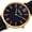 Black, variant on Men's Quartz Easy-to-Read Gold-Tone Leather Strap Watch
